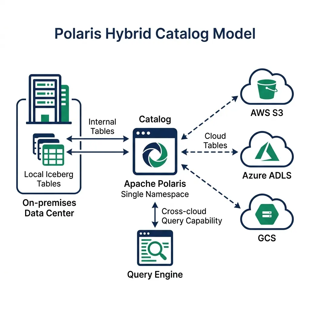 Apache Polaris open catalog hybrid deployment model